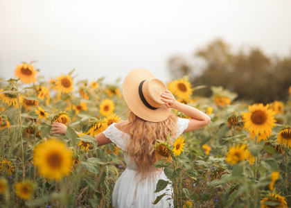Girl Running Through Field